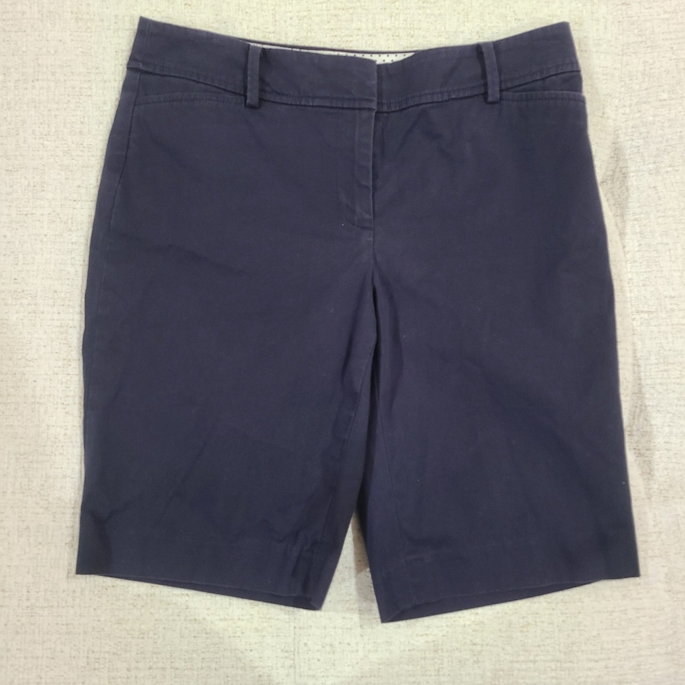Talbots Shorts 2P Petites Womens Navy blue perfect short chino classic Bermuda